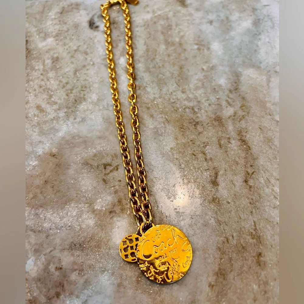 COACH gold logo chain necklace - Picture 2 of 5
